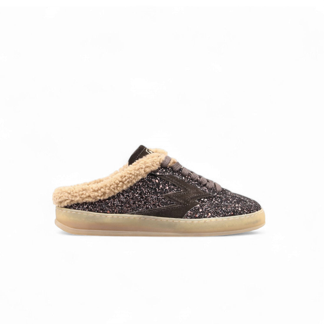 BROWN GLITTER CLUB MULE SNEAKER