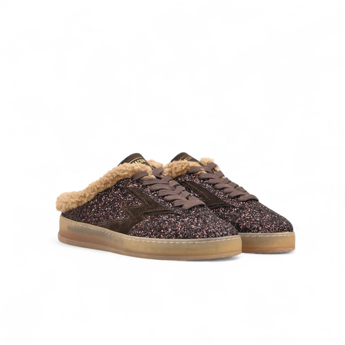 BROWN GLITTER CLUB MULE SNEAKER