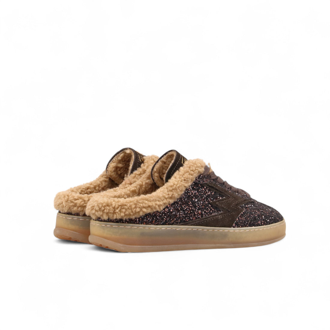 SNEAKER CLUB MULE GLITTER MARRONI