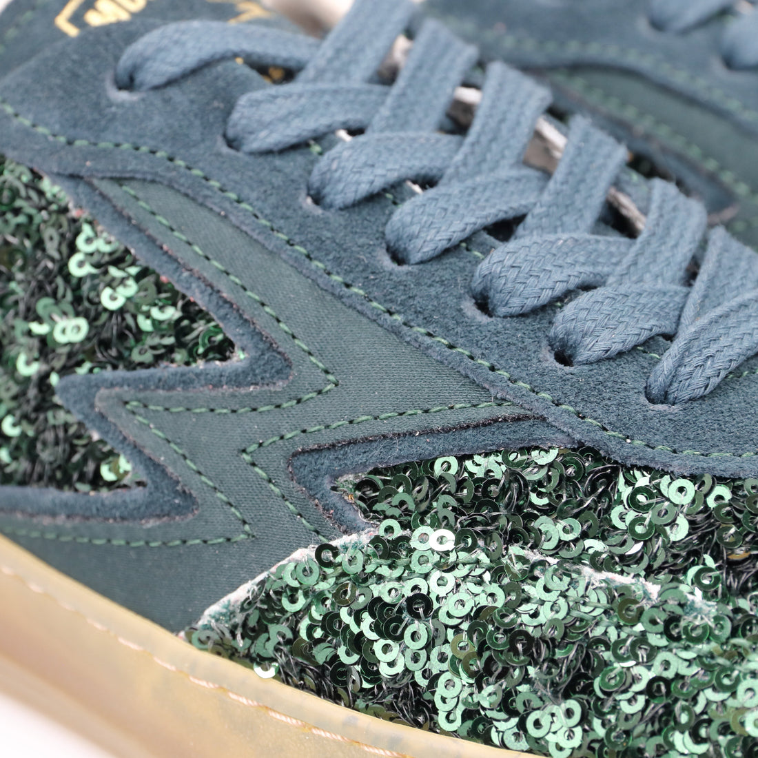 Green Sequin Club Sneakers