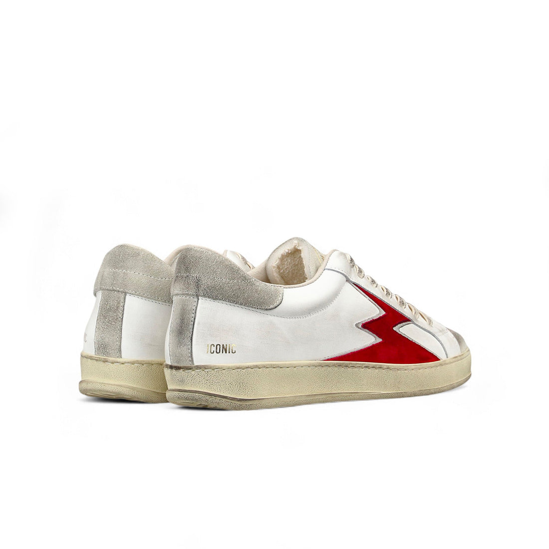 Sneaker Iconic Bianco Logo Rosso uomo