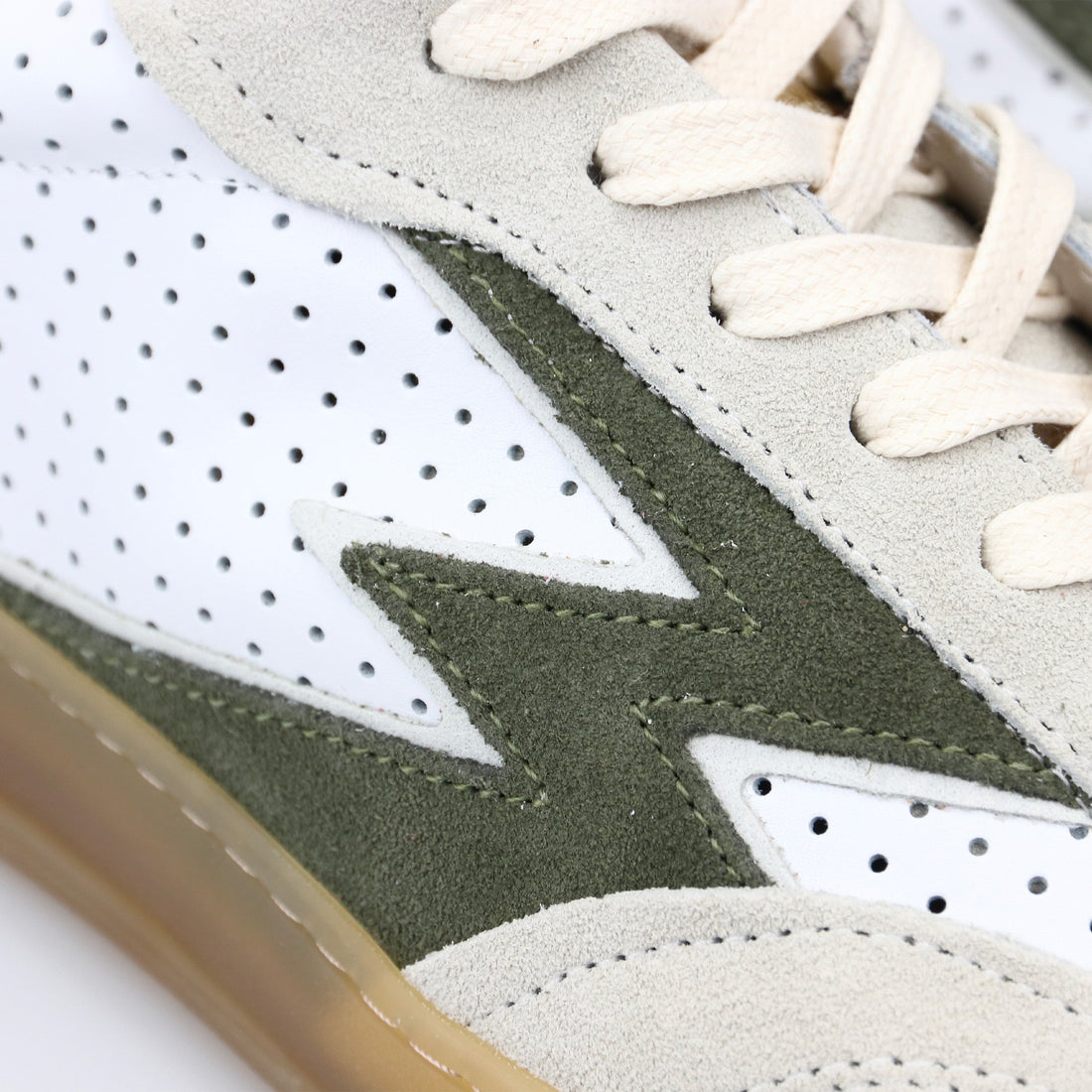 SNEAKER CLUB TRAFORATA LOGO VERDE MILITARE