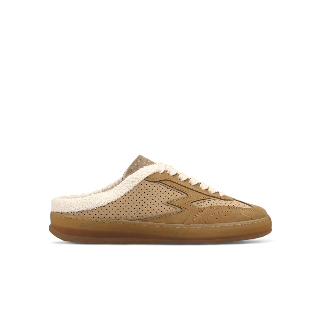 Sneaker Club Mule Caramello In Pelle Traforata