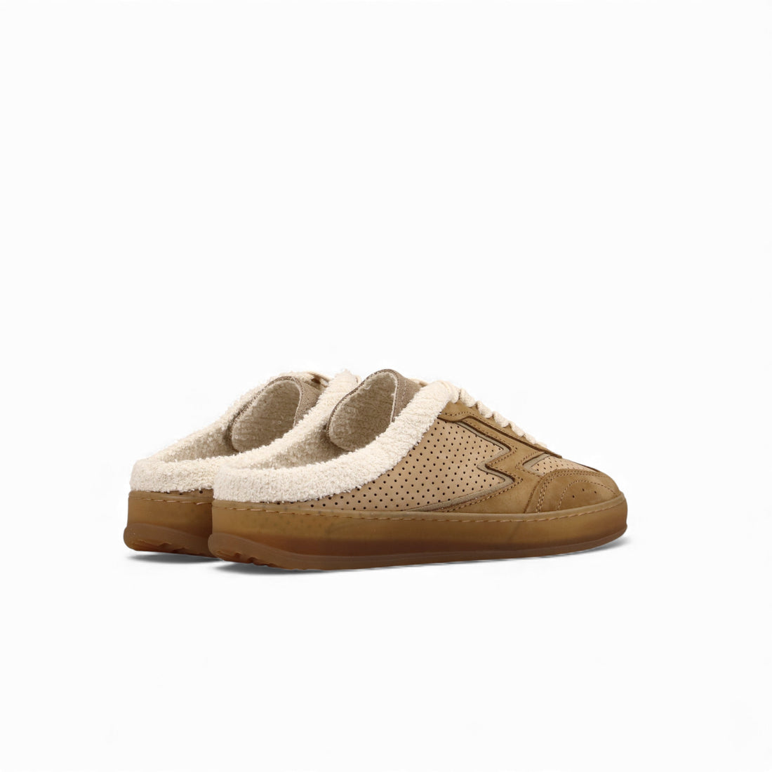 Sneaker Club Mule Caramello In Pelle Traforata