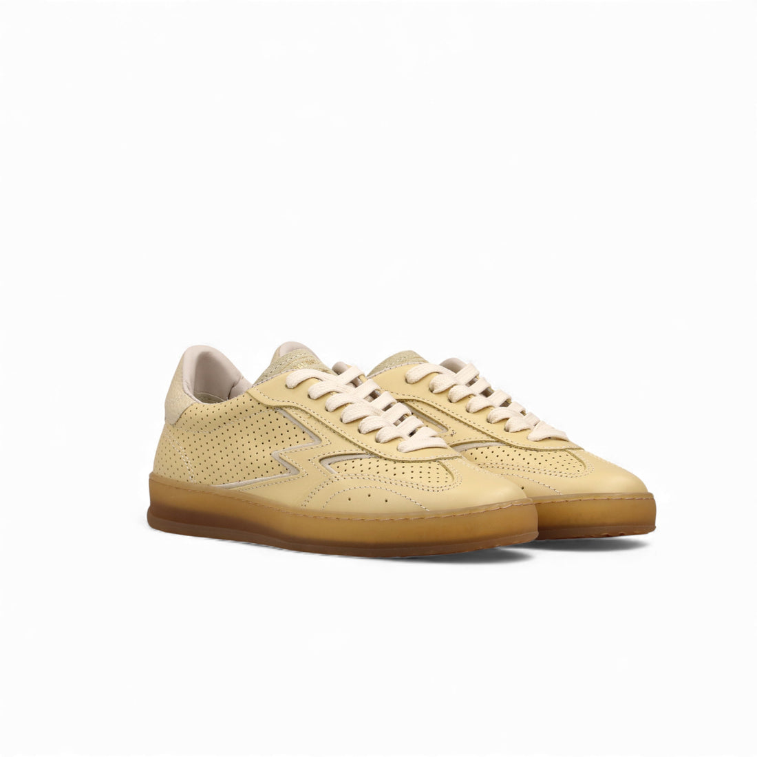 Sneaker Club Giallo Pastello Pelle Traforata