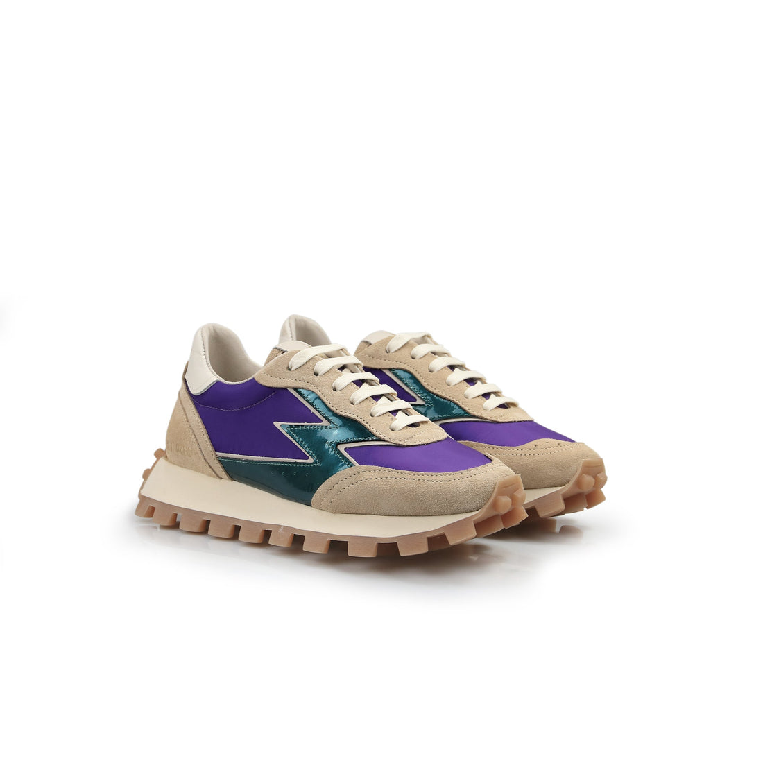Open green and purple