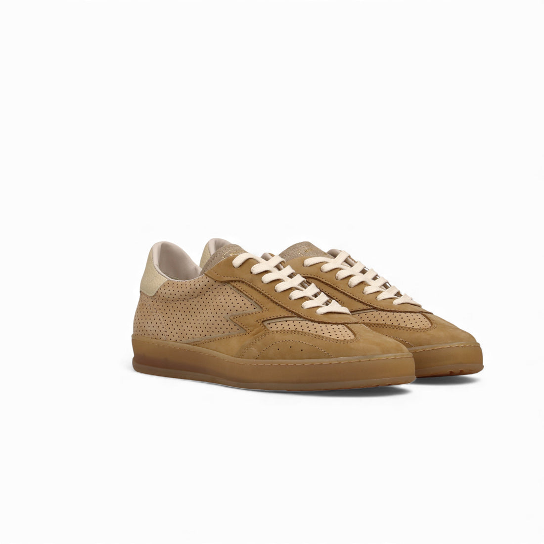 Sneaker Club Caramello Pelle Traforata Uomo