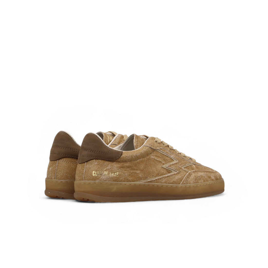 Sneaker Club Cognac Crackle E Chocolate Suede