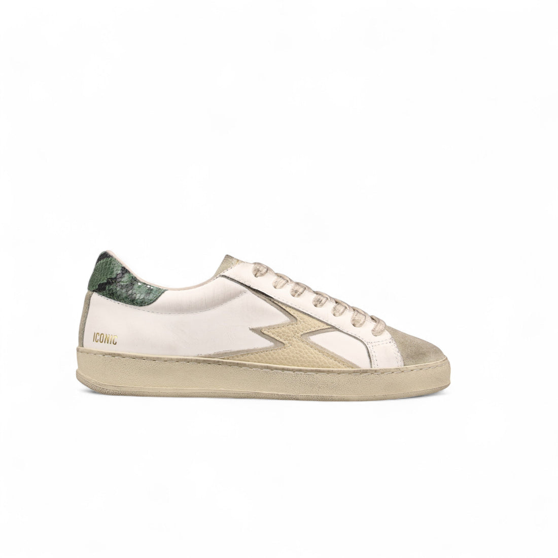 Sneaker Iconic Bianco Logo Burro