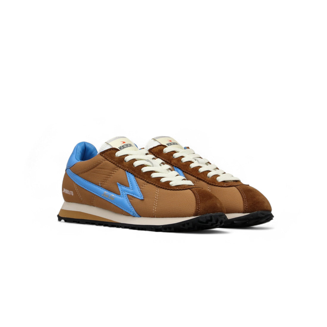 Sneaker Flash Nylon Nocciola e Blu Elettrico